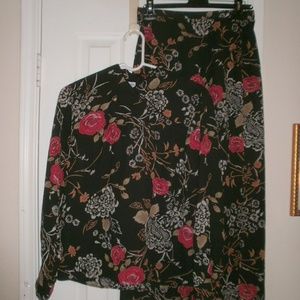 PENDLETON Chinese Mandarin Kimono  6/8 Skirt Set